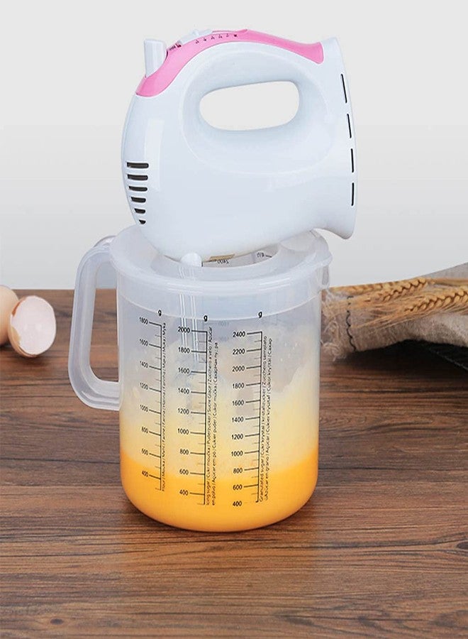 JAGTRADE Measuring Cup 2.5L Baking Measuring Cup Scale Mixing Bowl with Lid Transparent Home Mixing Cup, 15.7x17.7x4.4cm - Image 4