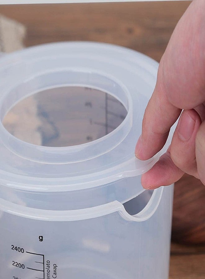 JAGTRADE Measuring Cup 2.5L Baking Measuring Cup Scale Mixing Bowl with Lid Transparent Home Mixing Cup, 15.7x17.7x4.4cm - Image 5