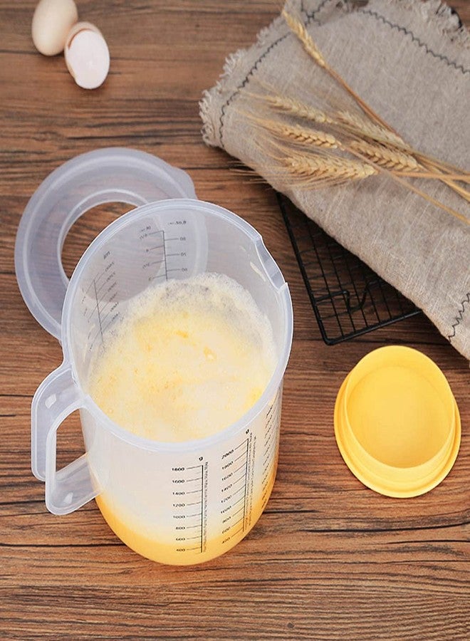 JAGTRADE Measuring Cup 2.5L Baking Measuring Cup Scale Mixing Bowl with Lid Transparent Home Mixing Cup, 15.7x17.7x4.4cm - Image 3