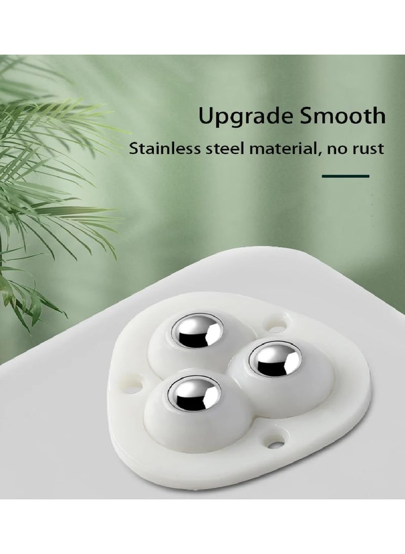 KESI ORNAMENTS KESI ORNAMENTS 4 PCS Small Appliance Casters Wheels Sticky Swivel Pulleys Mini Self Adhesive Universal Wheel 360 Degree Rotation Box Furniture Bins Bottom Trash Can Kitchen Appliances CasterWhite  - Image 3