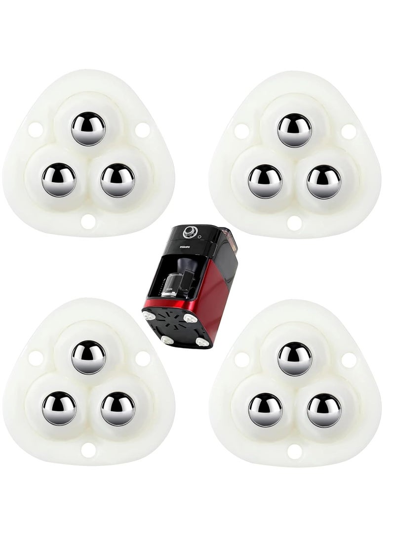 KESI ORNAMENTS KESI ORNAMENTS 4 PCS Small Appliance Casters Wheels Sticky Swivel Pulleys Mini Self Adhesive Universal Wheel 360 Degree Rotation Box Furniture Bins Bottom Trash Can Kitchen Appliances CasterWhite  - Image 1