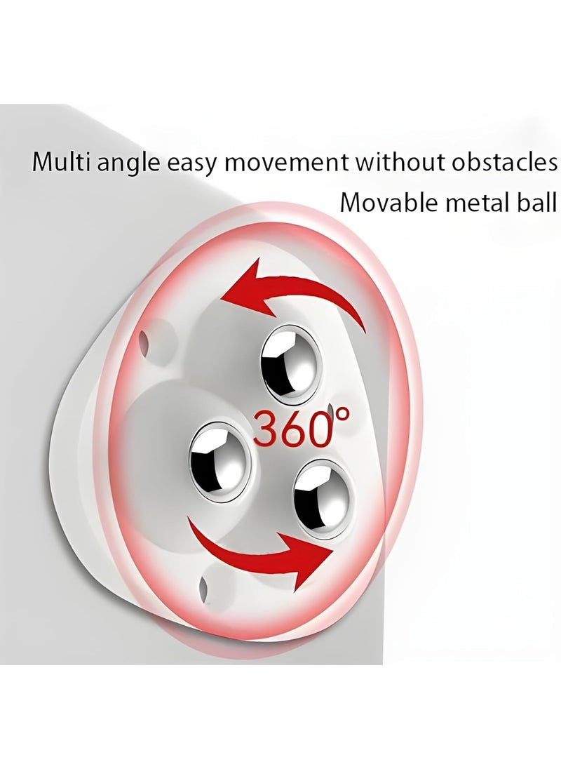KESI ORNAMENTS KESI ORNAMENTS 4 PCS Small Appliance Casters Wheels Sticky Swivel Pulleys Mini Self Adhesive Universal Wheel 360 Degree Rotation Box Furniture Bins Bottom Trash Can Kitchen Appliances CasterWhite  - Image 5