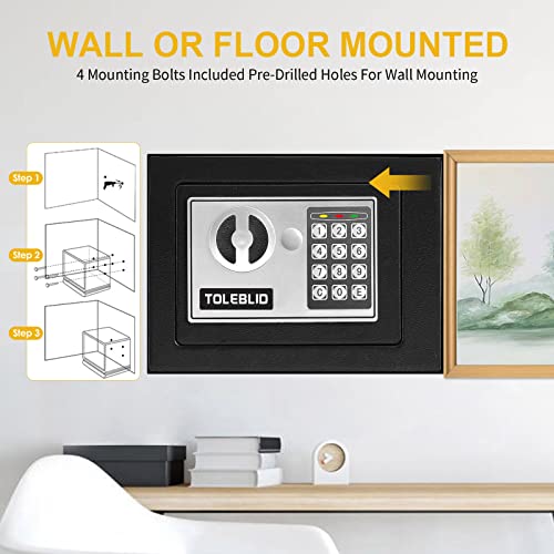 TOLEBLID Extra Large Heavy Duty Fireproof and Waterproof Home Safe - Anti-Theft Digital Security Box With Document Bag for Business Office Valuables - Image 4