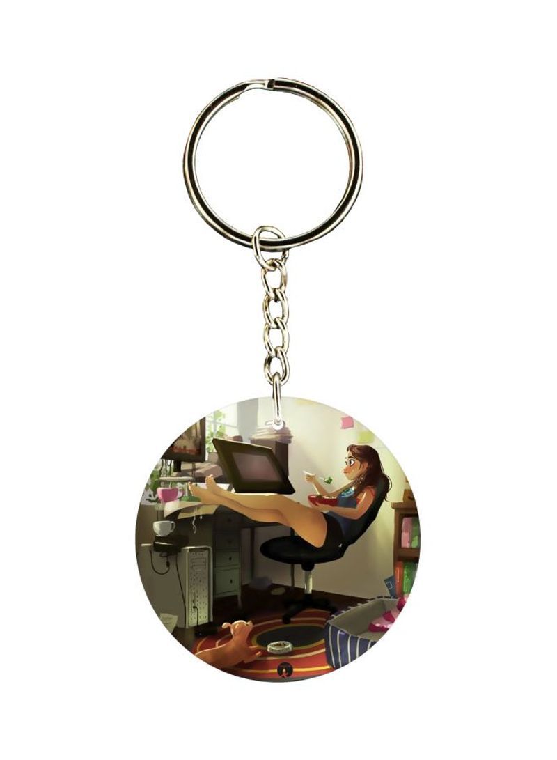 Cartoon Printed Keychain