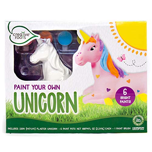 Creative Roots DIY Unicorn Coloring Kit by Horizon Group USA Includes 6 Paint Pots Brush Multicolor - Image 1