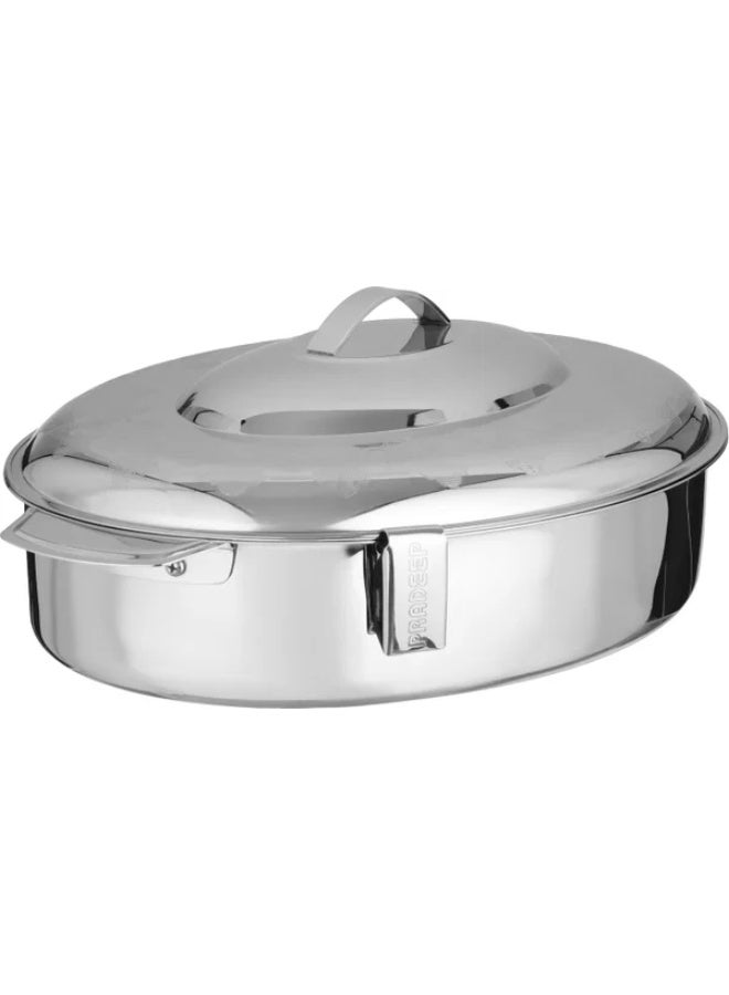 Al Qiddiya Stainless Steel Food Container, 5 Liters - Silver - Image 2