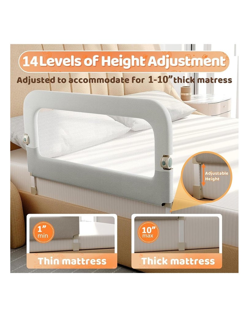 Foldable Crib Bed Rail Guard Upgraded Child Guardrail,Adjustable Heights & Foldable Portable Bedrail Extra Tall Child Safety Side Railing Guards for Kids (150cm)  - Image 5