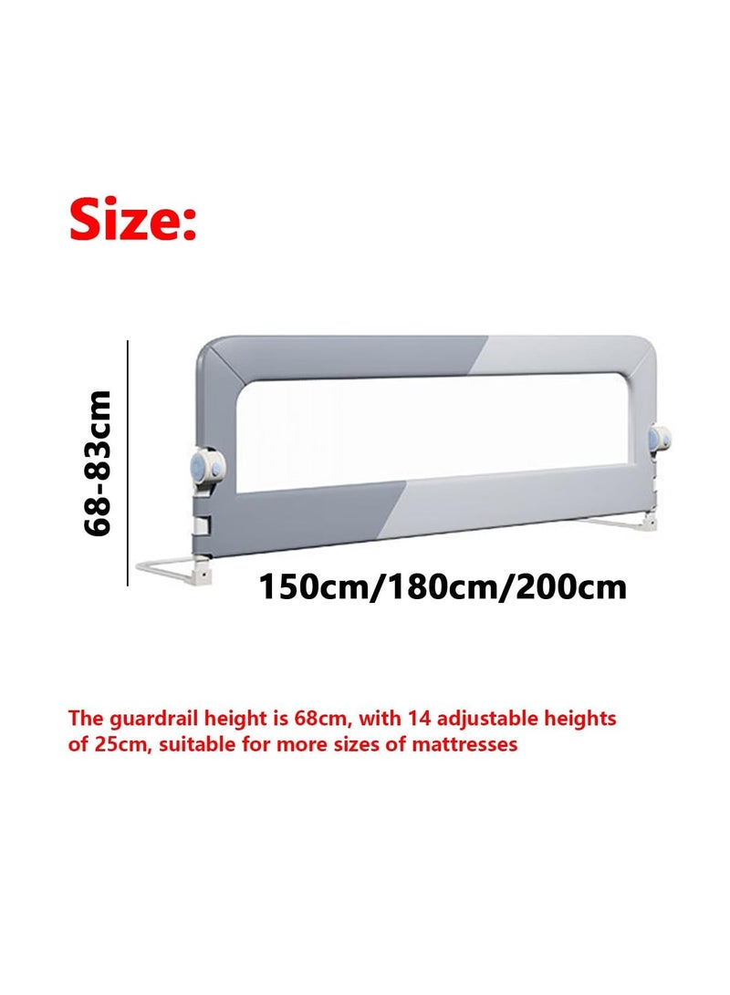 Foldable Crib Bed Rail Guard Upgraded Child Guardrail,Adjustable Heights & Foldable Portable Bedrail Extra Tall Child Safety Side Railing Guards for Kids (150cm)  - Image 3