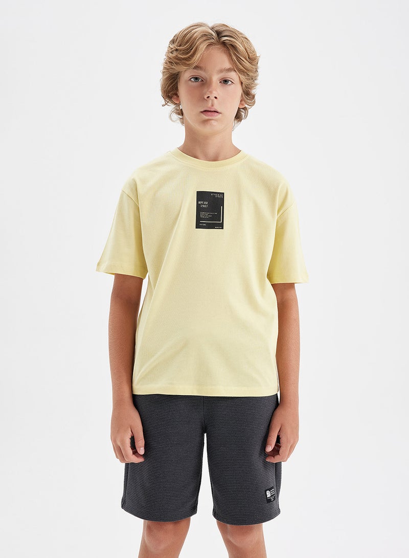 DeFacto Oversized Fit Crew Neck Text Printed Short Sleeve T-Shirt - Image 1
