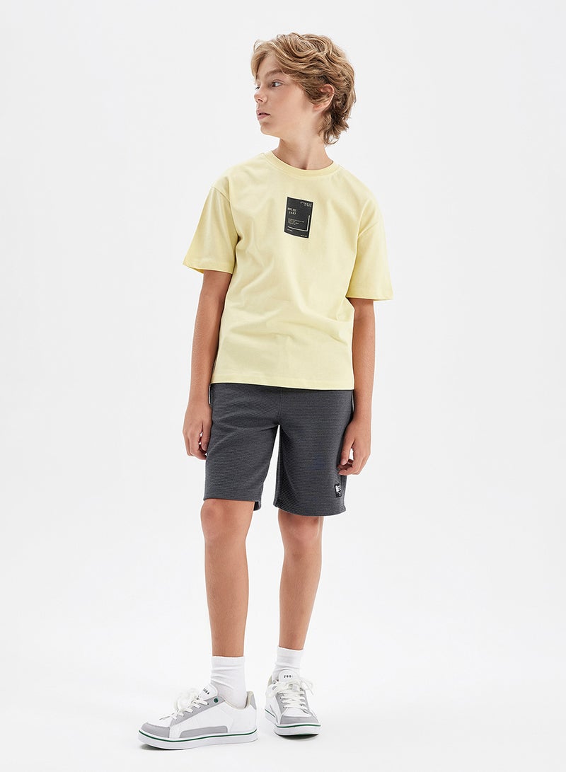 DeFacto Oversized Fit Crew Neck Text Printed Short Sleeve T-Shirt - Image 3