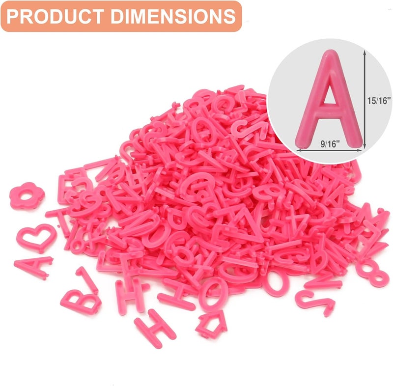 Big Role Hot Pink Letters for Letter Board Letters Only, 1 inch Message Board Letters Felt Letter Board Sign Accessories (378), 1” Pre Cut Plastic Letterboard Letters Numbers Changeable Menu Board Replacement - Image 3
