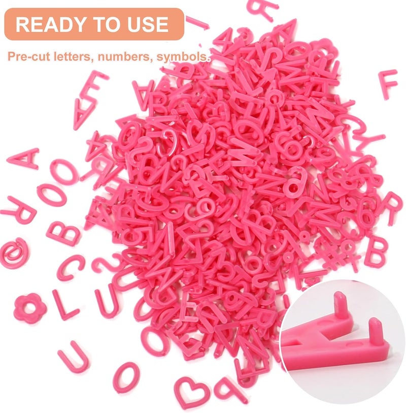 Big Role Hot Pink Letters for Letter Board Letters Only, 1 inch Message Board Letters Felt Letter Board Sign Accessories (378), 1” Pre Cut Plastic Letterboard Letters Numbers Changeable Menu Board Replacement - Image 2