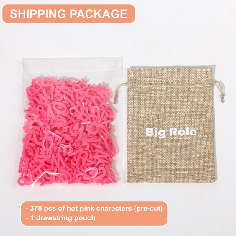 Big Role Hot Pink Letters for Letter Board Letters Only, 1 inch Message Board Letters Felt Letter Board Sign Accessories (378), 1” Pre Cut Plastic Letterboard Letters Numbers Changeable Menu Board Replacement - Image 5