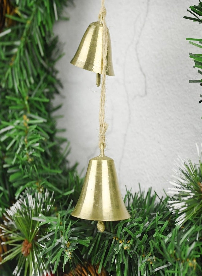 KMOATIM Brass Rustic Hanging Bells for Door Knob Decoration, Home Garden Decor Shopkeepers Bell on Rope - Image 4