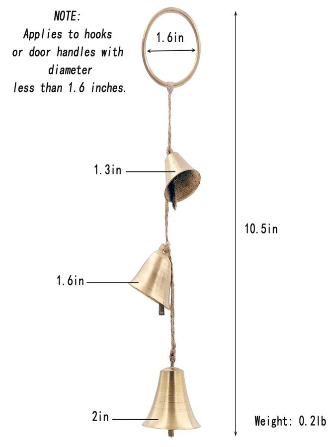 KMOATIM Brass Rustic Hanging Bells for Door Knob Decoration, Home Garden Decor Shopkeepers Bell on Rope - Image 5