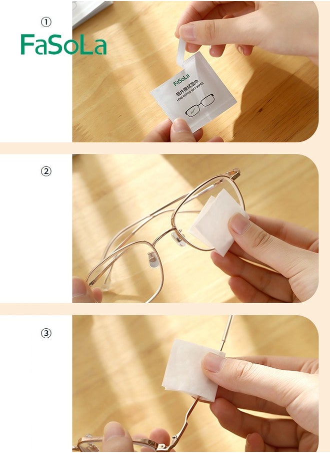 Fasola 100 Piece of Glasses Cleaning Wipes Portable Disposable Wipe Lens Mobile Phone Screen to Remove Oil Wipe Wet Paperreen to Remove Oil Wipe Wet Paper0  - Image 5
