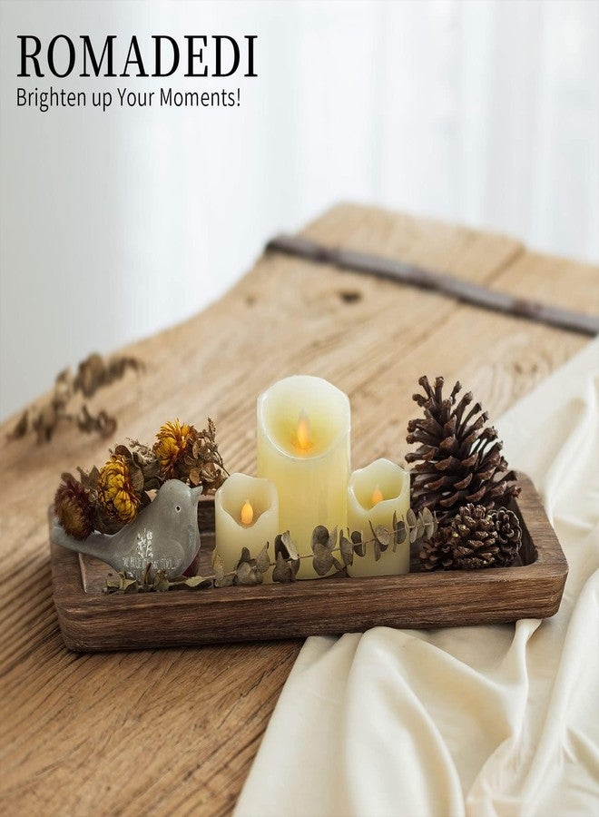 Romadedi Wooden Decorative Tray Candle Holder - Wood Long Narrow Tray Home Decor Small Rustic Centerpieces Trays for Coffee Table Dining Room Kitchen - Image 4