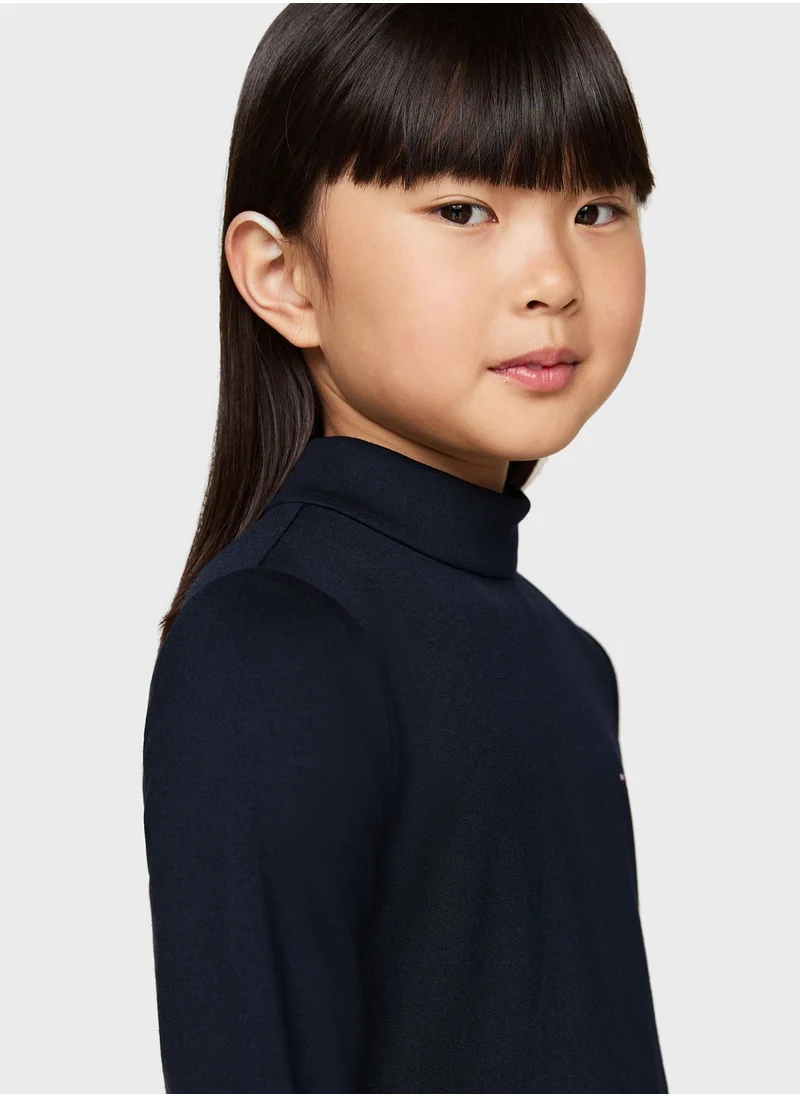TOMMY HILFIGER Kids Logo Punto  Midi Dress