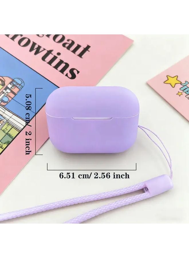Lavender AirPods Pro 3 Case With Metal Buckle Durable Silicone Cover Snug Fit - Image 3