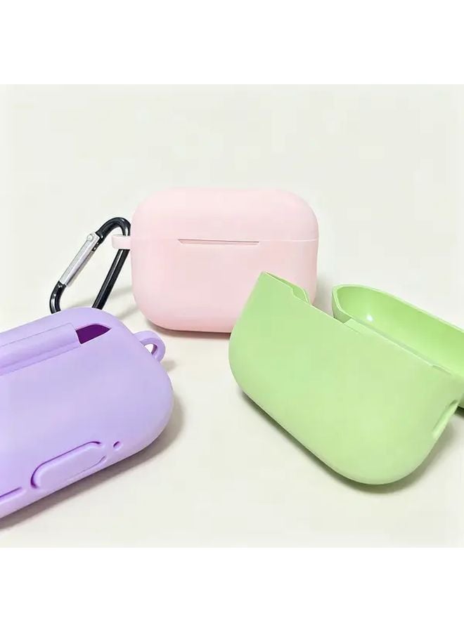 Lavender AirPods Pro 3 Case With Metal Buckle Durable Silicone Cover Snug Fit - Image 4