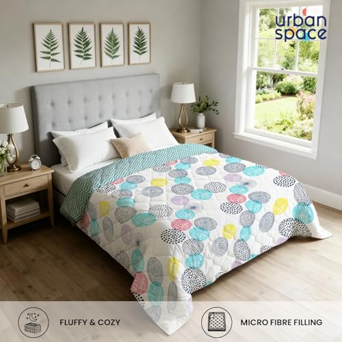 Urban Space AC Blanket for Single Bed, 120 GSM Microfiber 3 Layered Quilted Dohar, Soft Lightweight Reversible Printed Blanket Bed for All Season (Turkey - 145cm x 225cm, Single Size) - Image 2