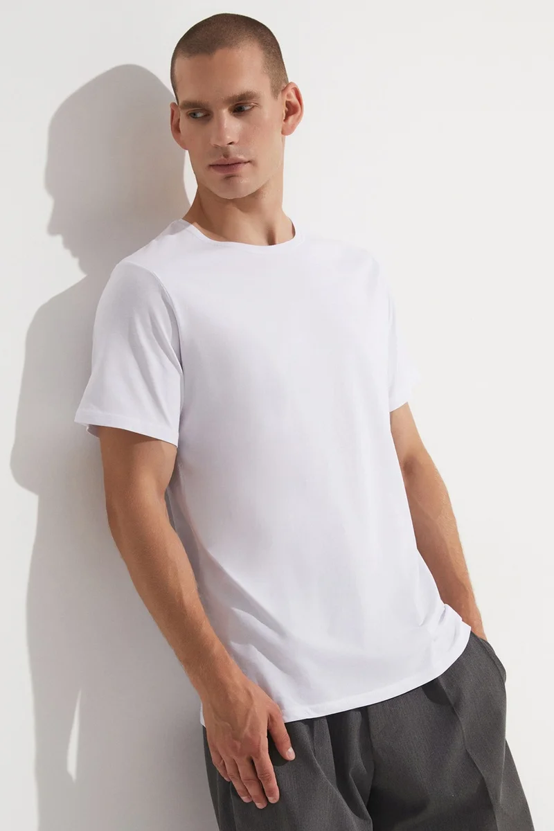 جون Black - White 2 Pack 100% Cotton Basic Men's T-Shirt