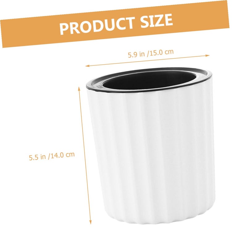 Self Watering Planters Set of 2 White Resin Round Flower Pots for Indoor Plants Home Office - Image 3