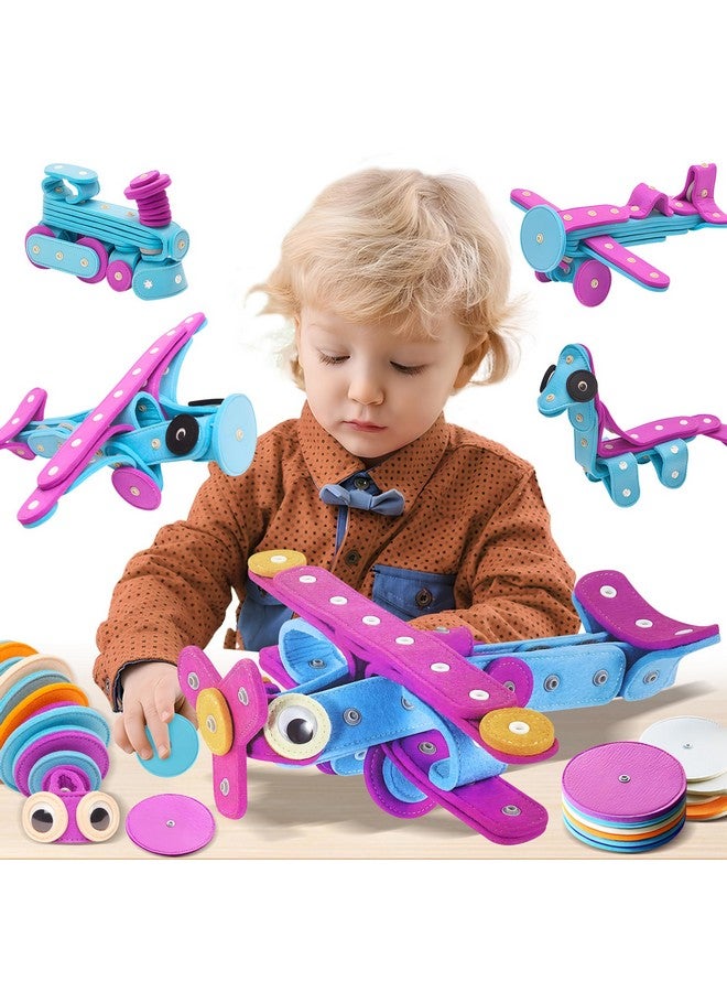 ROHSCE Soft Felt Building Toys For Toddlers, Interactive Diy Educational Learning Stackable Felt Toy Set - Flexible For Hours Of Fun Creative Stem Toys 37 Pcs, Stacking Toys For Toddlers 1-3  - Image 1