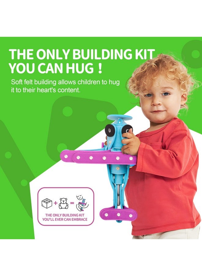 ROHSCE Soft Felt Building Toys For Toddlers, Interactive Diy Educational Learning Stackable Felt Toy Set - Flexible For Hours Of Fun Creative Stem Toys 37 Pcs, Stacking Toys For Toddlers 1-3  - Image 2