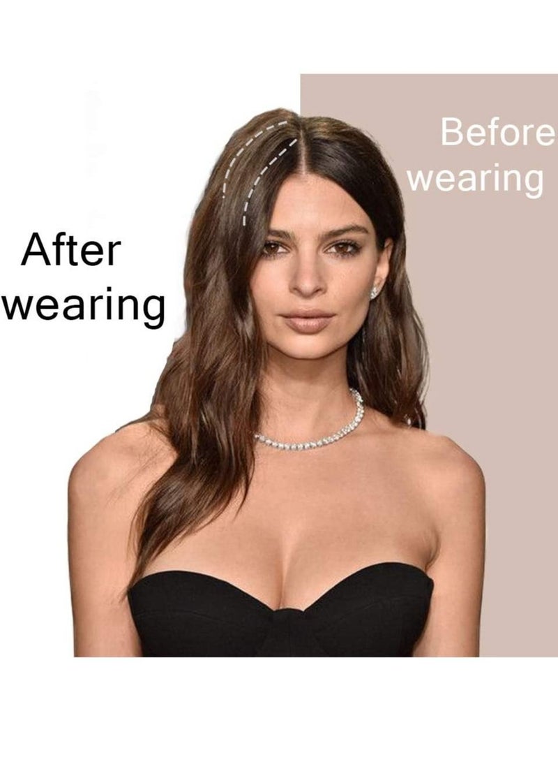 إستيل مشابك في قطعة شعر صناعية قصيرة مفرودة قطعة شعر دبوس شعر غير مرئي لتخفيف الشعر إضافة حجم شعر طبيعي منفوش ووسادة شعر عالية 2 قطعة اللون رقم 2 - Image 4