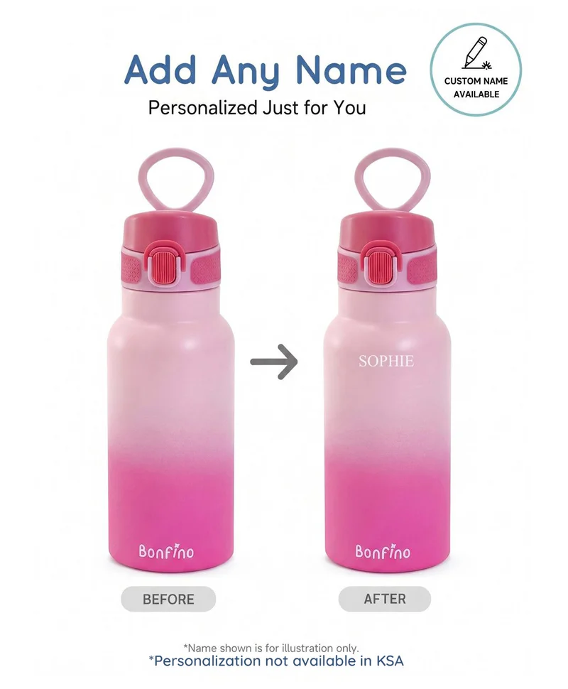 Bonfino Bonfino Water Bottle, Ultimate Convenience, Reliable Performance, Easy to Carry Handle, 3 Years+, 470 mL - Brown