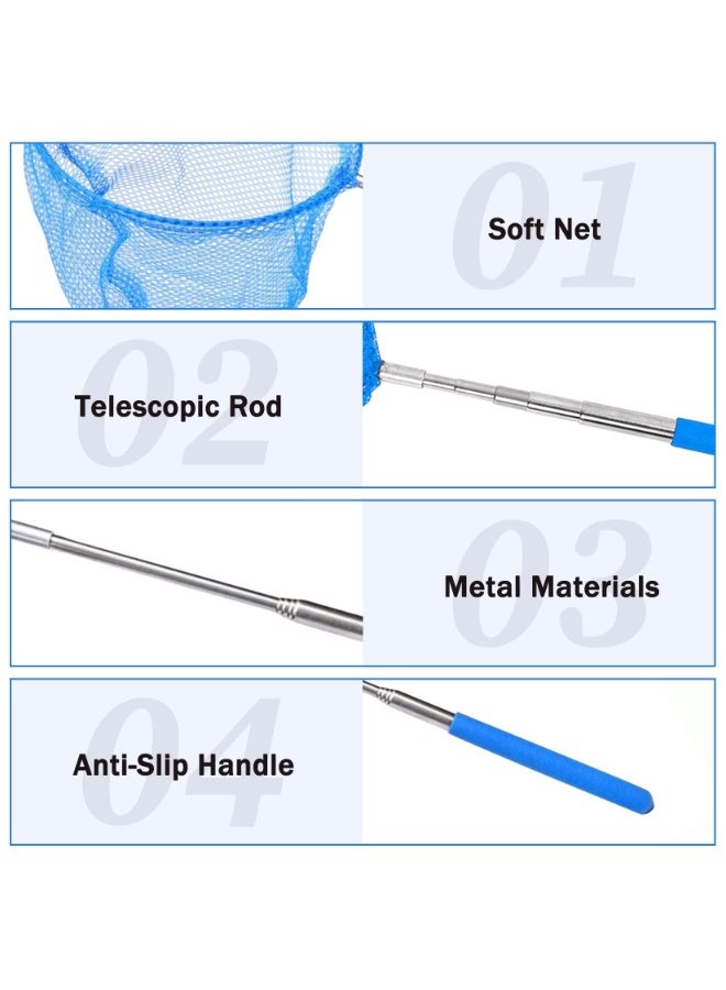 OSHIMA 6 Pcs Butterfly Nets Set, Extendable Butterfly Fishing Net, Children's Bug Discovery Kit with Bucket, Suitable for Children in Outdoor Garden Activities (Orange+Green+Blue) - Image 4