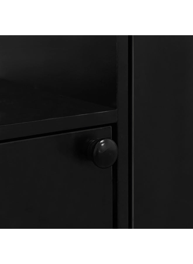 ebb & flow Modern Black Shoe Cabinet, MDF Wooden Storage Unit with Adjustable Shelves, 39 × 23 × 61 cm - Image 4