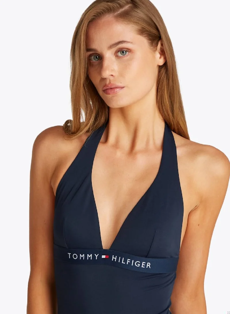 TOMMY HILFIGER Original Deep Plunge Halterneck Swimsuit