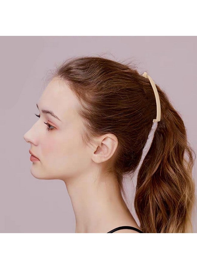 SUN Ring SUNRING Banana Hair Clips for Women Thin Hair,Strong ponytail Matte Cute Banana Clip Hairs,No Slip Girl Ladies Fashionable Beauty Clamp Clasp Clip (Pack of 4, Dark shade) - Image 2