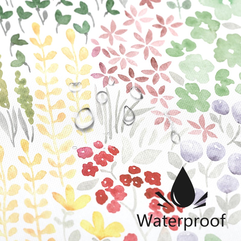 MAYZUS Cute Floral Shower Curtain 60x72  Sage Green Boho Flower Fabric Shower Curtain  Funky Watercolor Wildflower Shower Curtain Set  Cottagecore Bohemian Bathroom Decor - Image 4