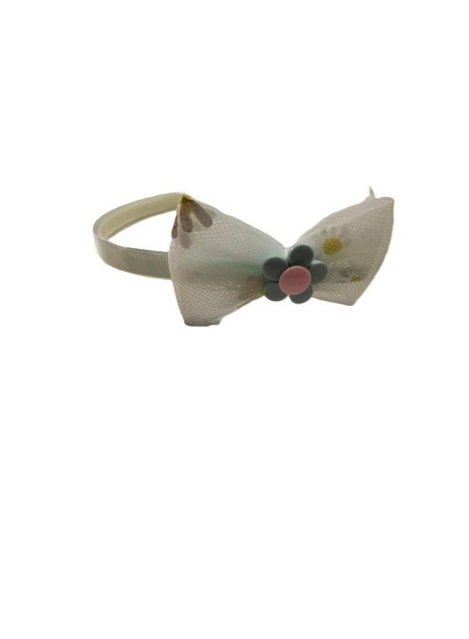 Dainty Bow Hair Headband - White