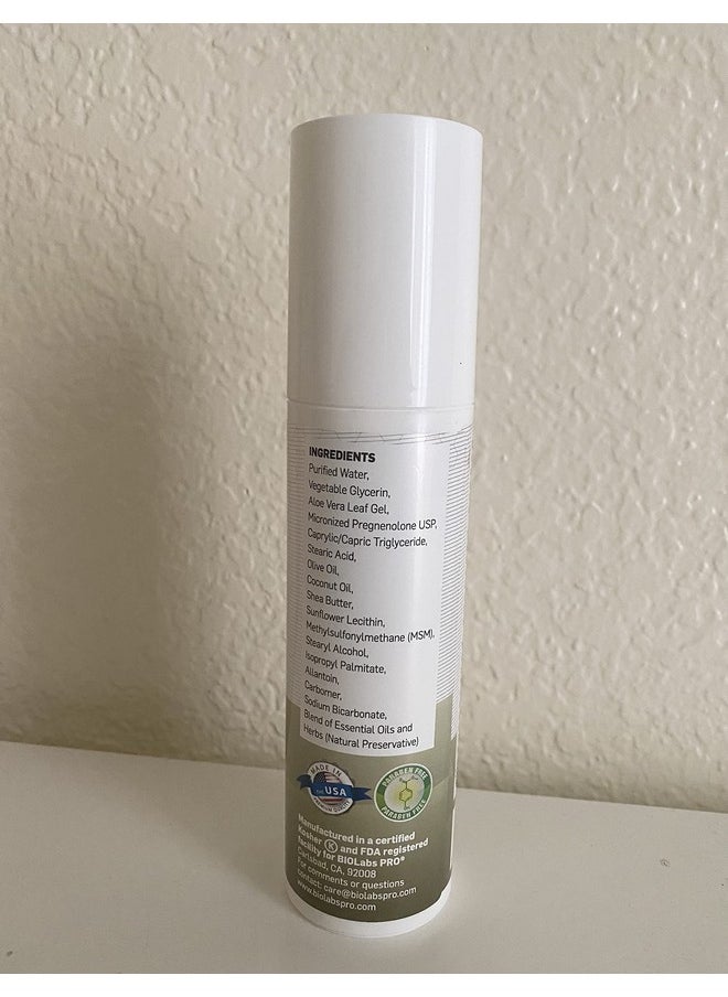 BIOLABS PRO - Pregnenolone All Natural Bioidentical Pregnenolone 2.5% Maximum Strength Threemonth Supply (Unscented 3Oz) - Image 1