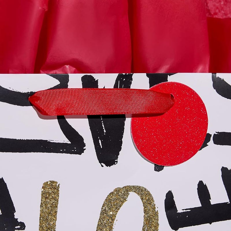 SUNCOLOR 13 Large Valentines Day Gift Bag with tissue paper (LOVE) - Image 3