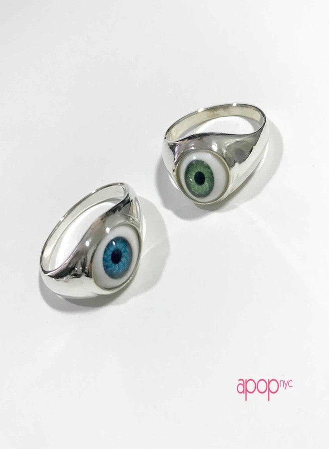 apop nyc 925 Sterling Silver Green Evil Eye Ring size 11 [Jewelry] - Image 2