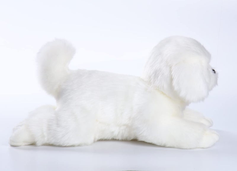 CU-MATE Maltese Stuffed Animal Simulation Dog -Realistic & Lifelike Soft Handmade Lying Dog Plush Toy Puppy -Present Gift for Boys and Girls - Image 3