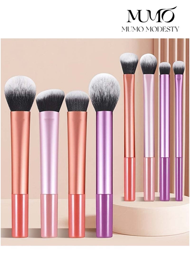 MUMO 8 Pieces Makeup Brush Set, Luxury Daily Makeup Brushes for Foundation, Concealer, Powder, Blush, Face, Eyeshadow, and Eyeliner Brush Set - Image 1