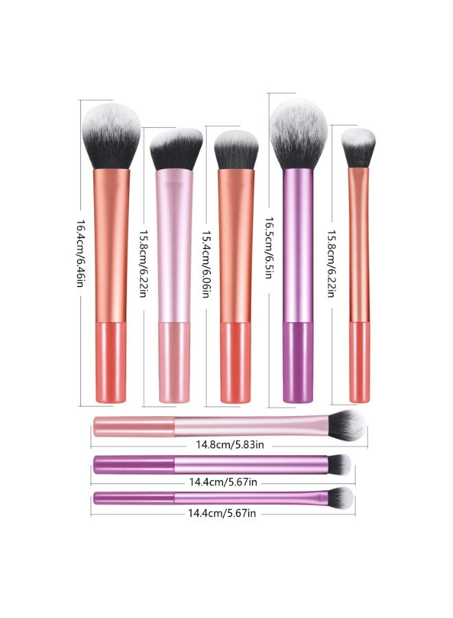 MUMO 8 Pieces Makeup Brush Set, Luxury Daily Makeup Brushes for Foundation, Concealer, Powder, Blush, Face, Eyeshadow, and Eyeliner Brush Set - Image 5