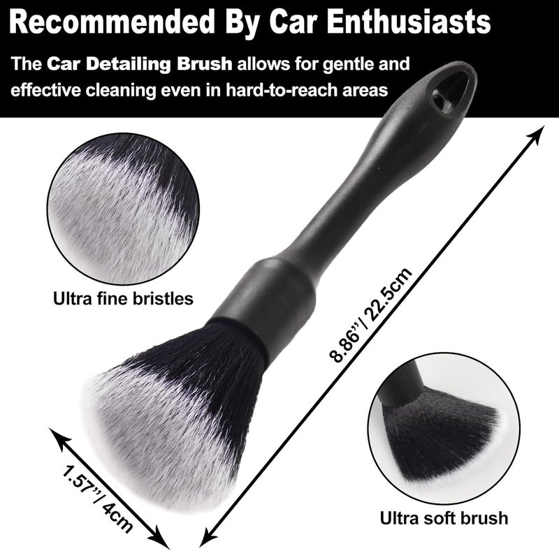 NIKCOSMK مجموعة فرشاشات عجلات السيارة مكونة من 7 قطع: فرشاش للإطارات، فرشاش لتنظيف العجلات، فرشاش ناعم الشعيرات لتنظيف حواف العجلات، وسادة لتطبيق مادة تلميع الإطارات، فرشاشات لتفاصيل السيارة، فرشاشات لتنظيف العجلات والإطارات. - Image 5