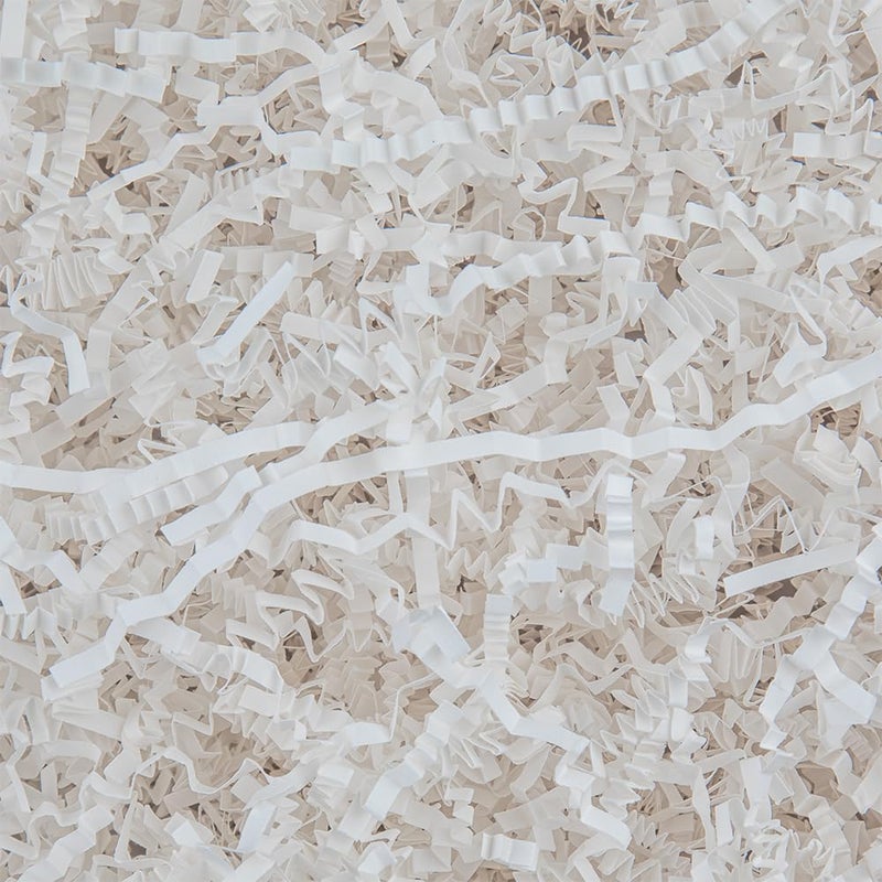 Caleihd Crinkle Cut Paper Shred Packing Grass Cushion Paper Streamer for Christmas Wedding Birthday Bridesmaid Engagement Craft Gift Boxes Bags Basket Filler Decoration 4.5oz White - Image 1
