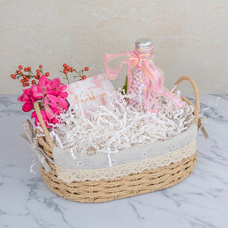 Caleihd Crinkle Cut Paper Shred Packing Grass Cushion Paper Streamer for Christmas Wedding Birthday Bridesmaid Engagement Craft Gift Boxes Bags Basket Filler Decoration 4.5oz White - Image 4