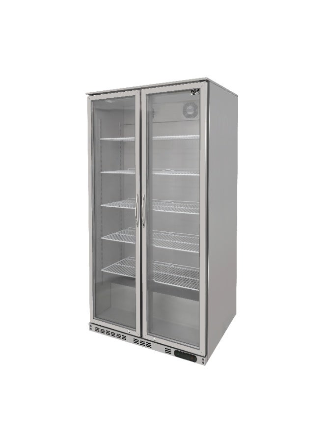 SOFIA REFRIGERATION Upright (2) Two Door Bottle Cooler, Low Noise Beverage Cooler, Small Refrigerator, Stainless Steel, 528 Liters Capacity - Image 1