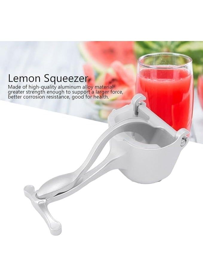 JAJEEK Manual Citrus Juicer – Aluminum Alloy Squeezer with 2 Funnels, Durable Silver Design, Easy to Use for Oranges, Lemons, Limes, Hand Press Fruit Juicer for Kitchen - Image 5