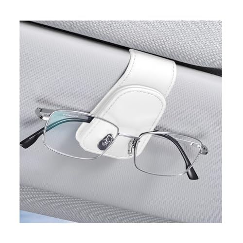 AICEL Sunglasses Holders for Car Sun Visor Leather Eyeglasses Hanger Mounter Magnetic Glasses Holder and Ticket Card Clip Auto Interior Accessories Universal for SUV Pickup Truck - Image 1