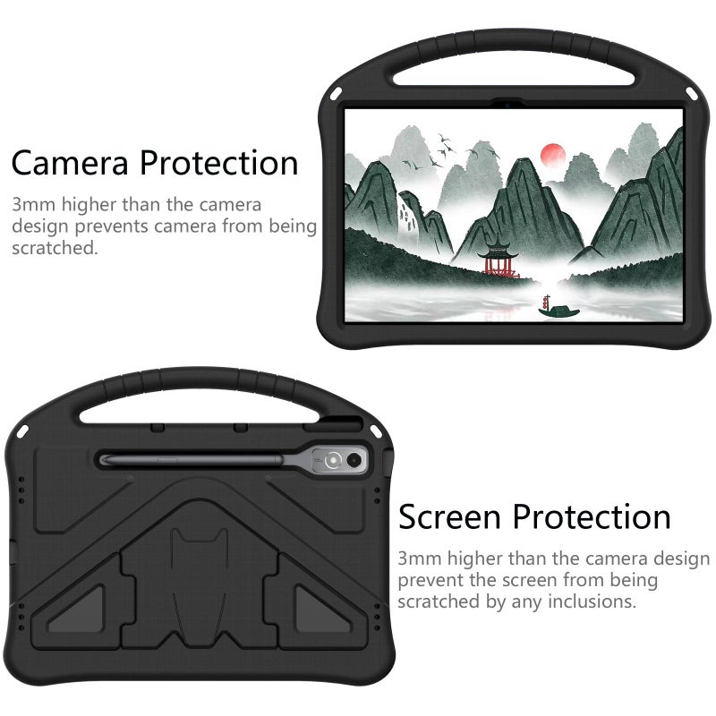 For Lenovo Xiaoxin Pad Pro 12.7 2025 Eva Shockproof Tablet Case With Holder(Black) - Image 3